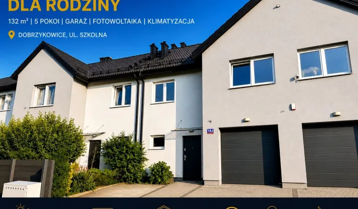 dom szeregowy, 5 pokoi Dobrzykowice, ul. Szkolna