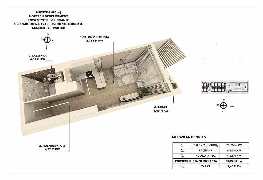 Mieszkanie 1-pokojowe Ustronie Morskie, ul. Ogrodowa. Zdjęcie 17