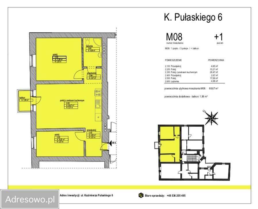 Mieszkanie 3-pokojowe Kraków Dębniki, ul. Kazimierza Pułaskiego. Zdjęcie 2
