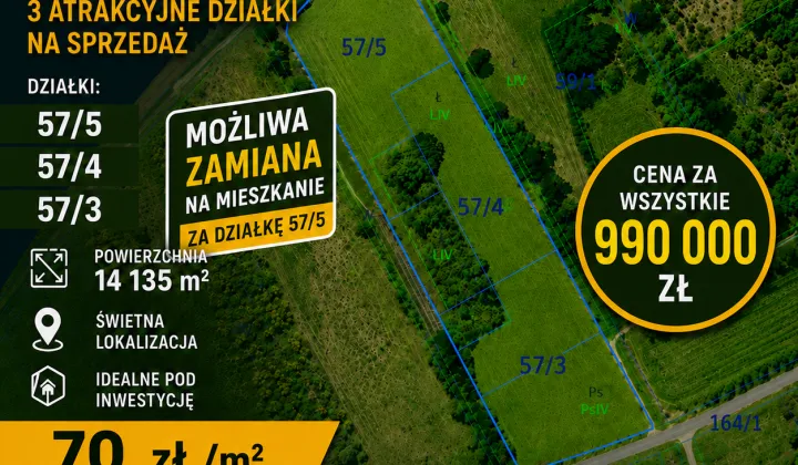 Działka rolno-budowlana Koszalin Kretomino, ul. Wiosenna