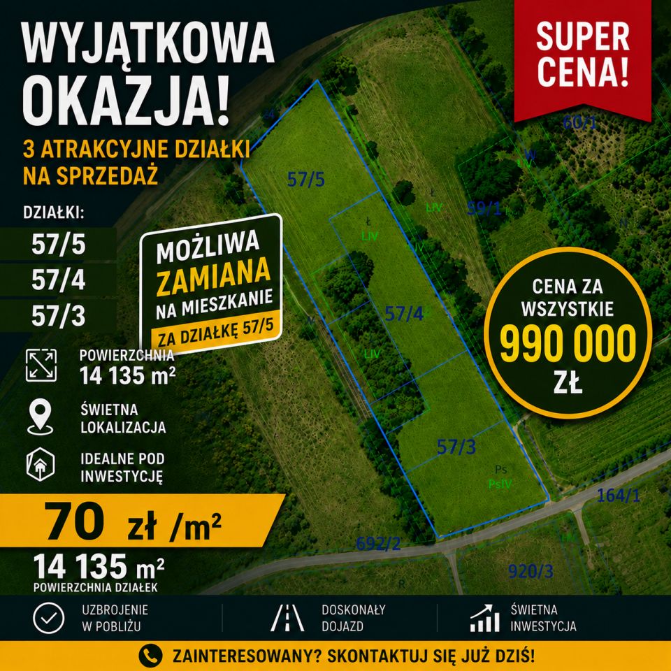Działka rolno-budowlana Koszalin Kretomino, ul. Wiosenna. Zdjęcie 1