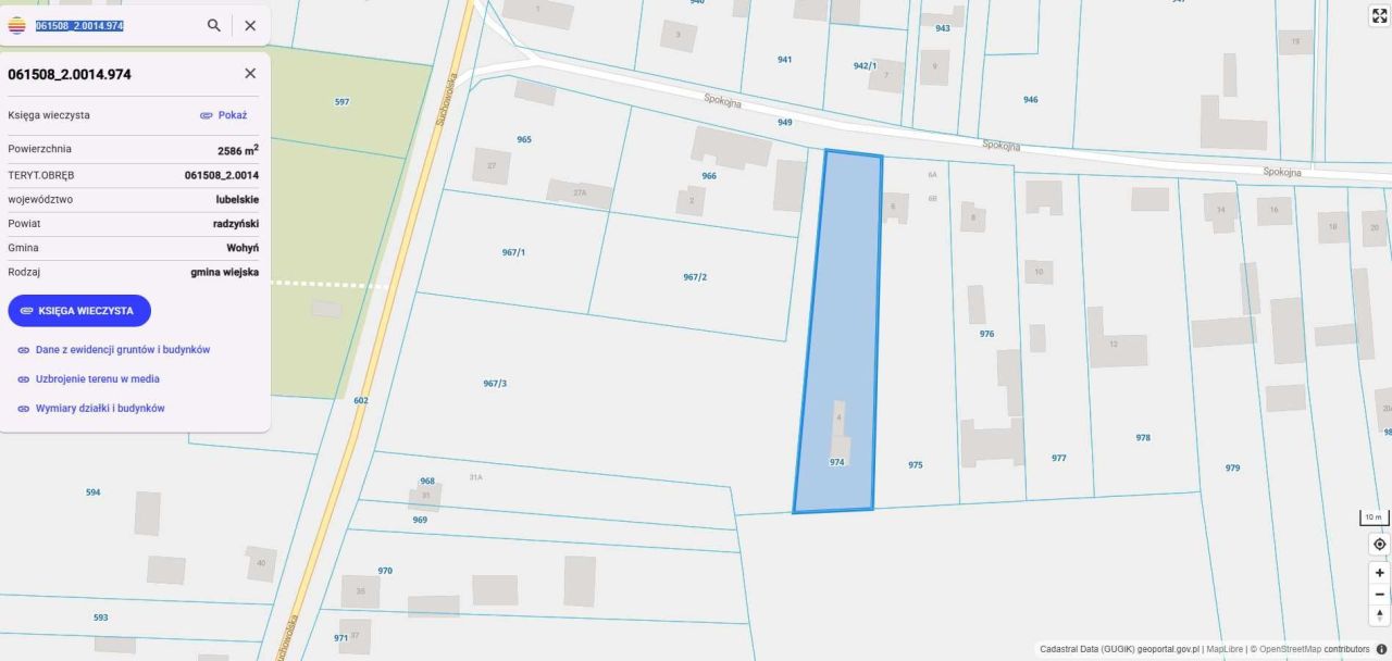 Działka rolno-budowlana Wohyń, ul. Spokojna. Zdjęcie 2