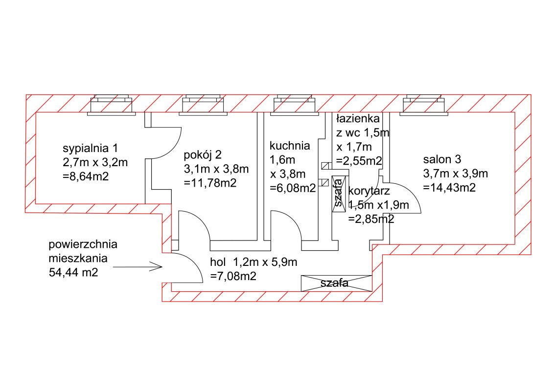 Mieszkanie 3-pokojowe Ostrołęka Centrum, ul. Romualda Traugutta. Zdjęcie 13