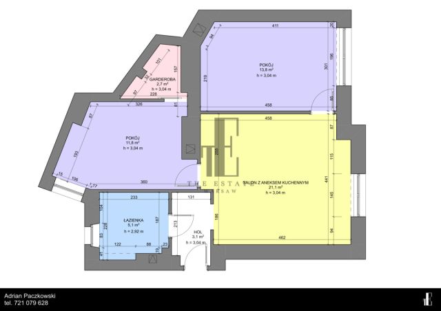 Mieszkanie 3-pokojowe Warszawa Śródmieście, ul. Adolfa Suligowskiego. Zdjęcie 13