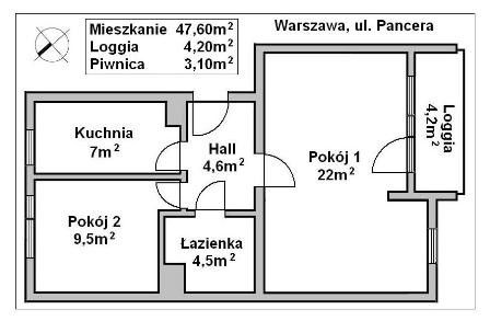 Mieszkanie 2-pokojowe Warszawa Białołęka, ul. Feliksa Pancera
